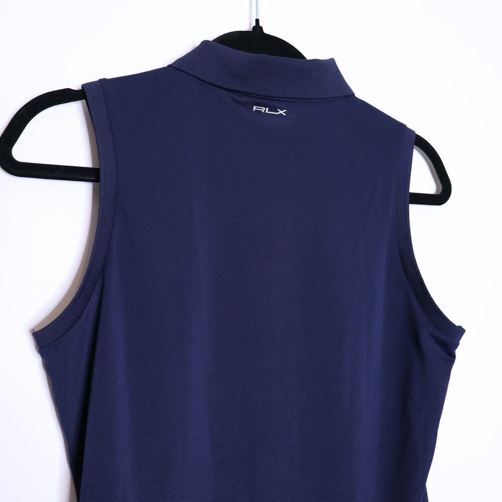 Sleeveless Polo Top in Navy - Picture 7 of 14